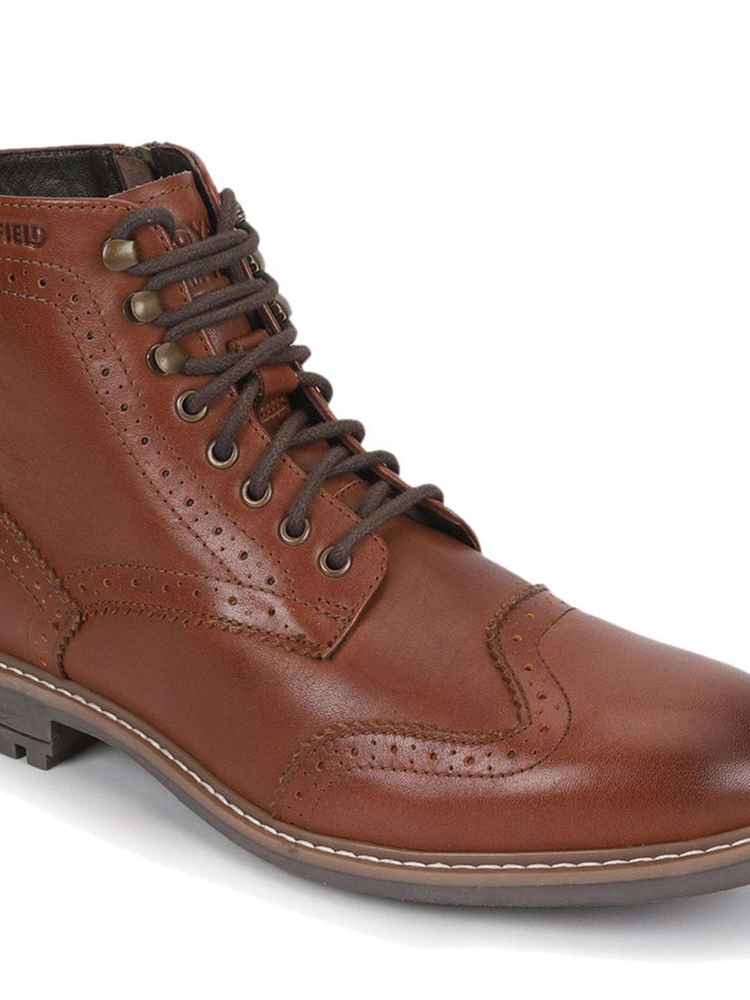 Royal Enfield Men's TORQUE Tan Brogue Boots