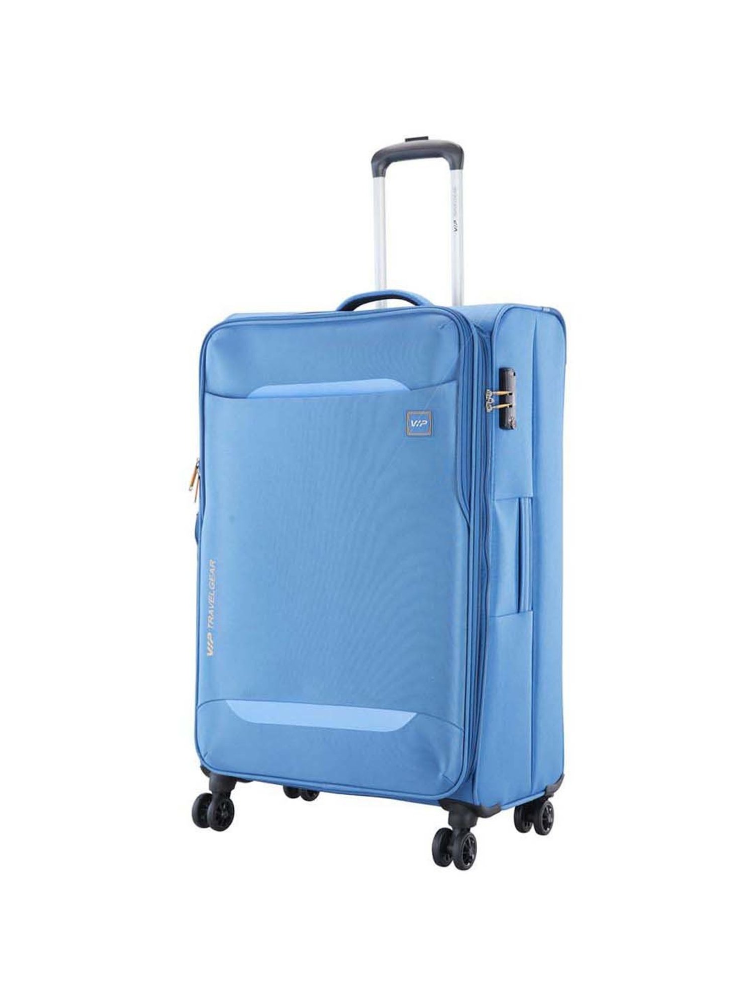 VIP Eterno Blue Solid Soft Large Trolley Bag - 48 cm