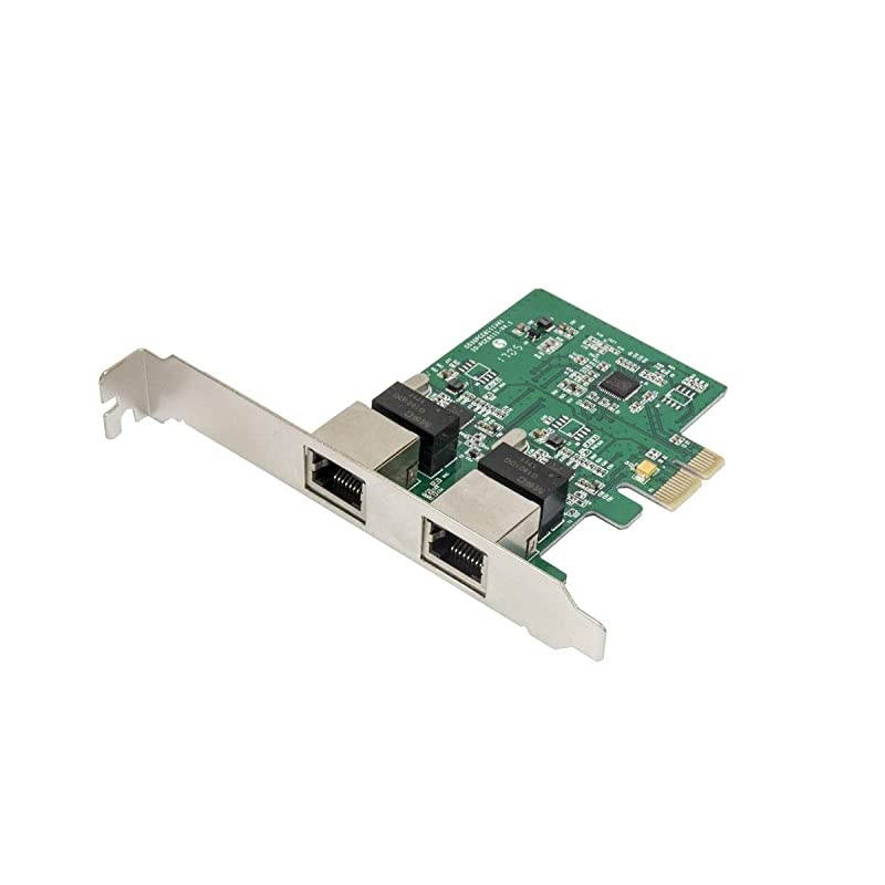 SDPEX24033 Dual LAN Ports 1000Base T Gigabit Ethernet Card Green