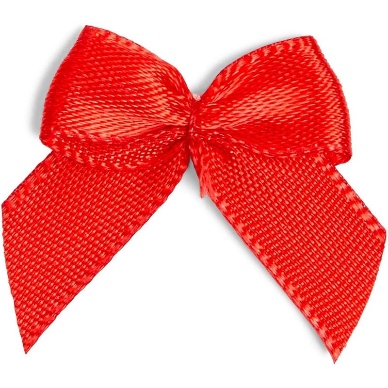 350pcs  1" x 1.2" Red Mini Bibbon Bows Appliques for DIY Crafts, Gift Wrapping Accessories and Scrapbooking