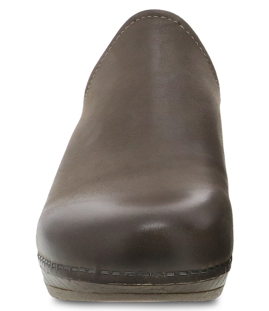 Dansko Melody Burnished Leather Slip-On Open Back Clogs