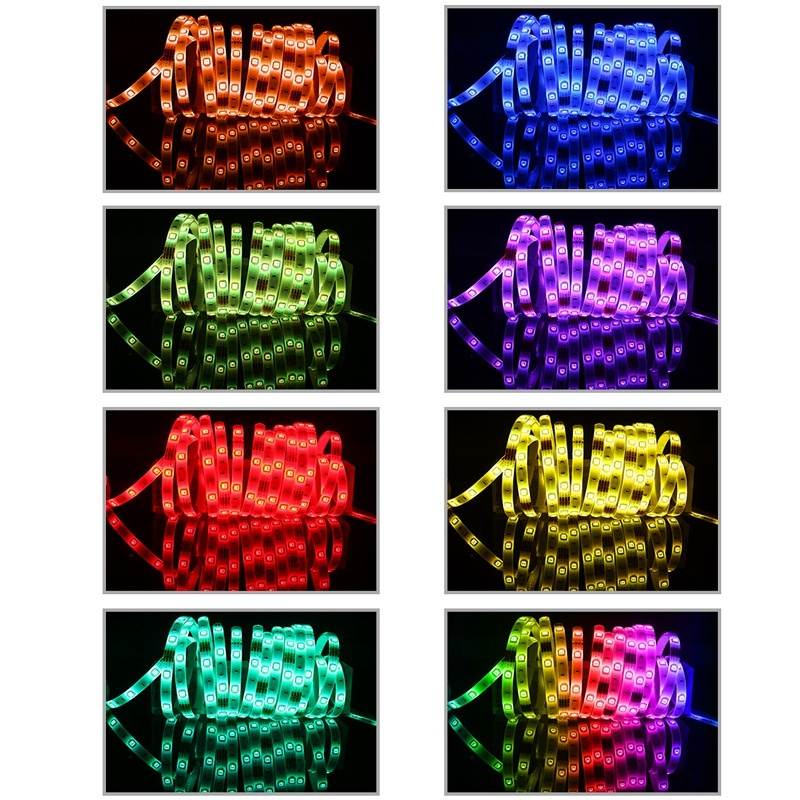 Led Strip Lights RGB 5050 LED Tape Lights Flexible Color Changing LED Lights with 24 Keys IR Remote for Bedroom Home