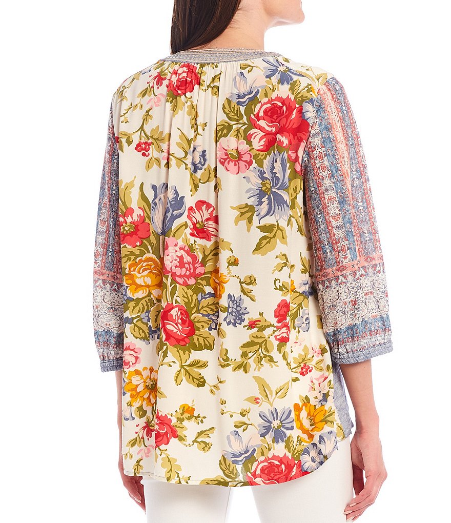 John Mark Embroidered Double Weave Gauze Tassel Tunic