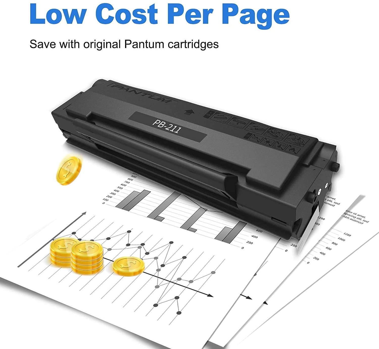 Pantum Toner Cartridge PB-211 for Pantum P2502W, M6552NW, M6602NW Printer, PB-211 Yields up to 1,600 Pages