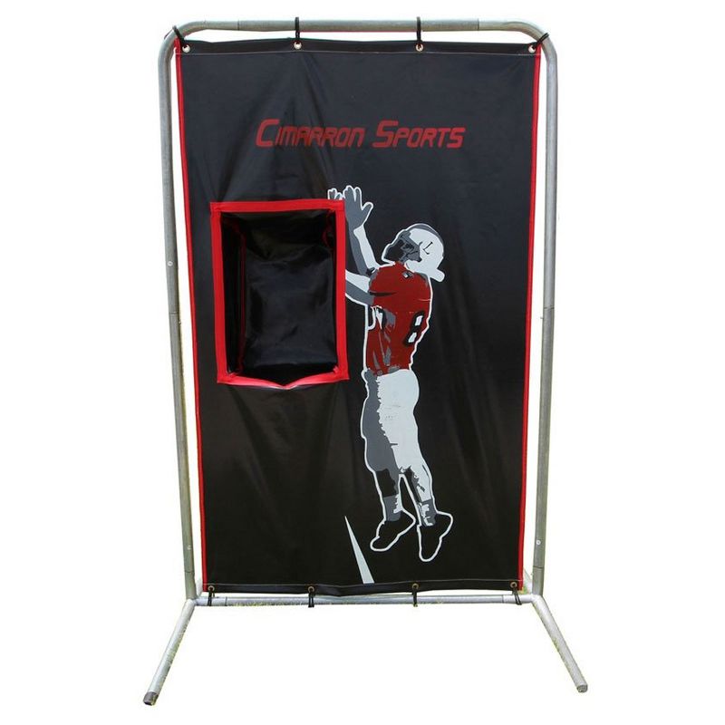 Cimarron Sports 2 Sport Training Aid Football Baseball Softball 75 x 48 Inch Catcher Vinyl Backstop Target Net and Frame