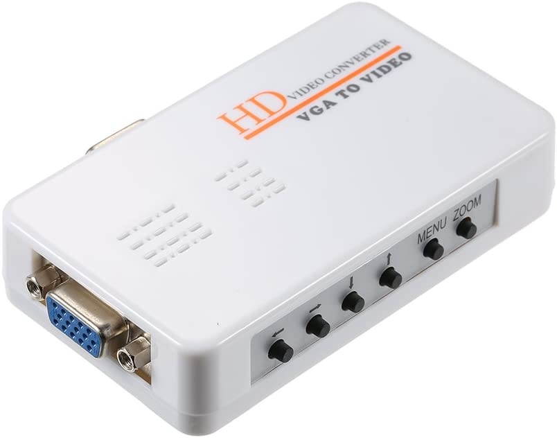 Docooler VGA to RCA S-Video Adapter PC Laptop to TV Video Converter Composite Switch Box