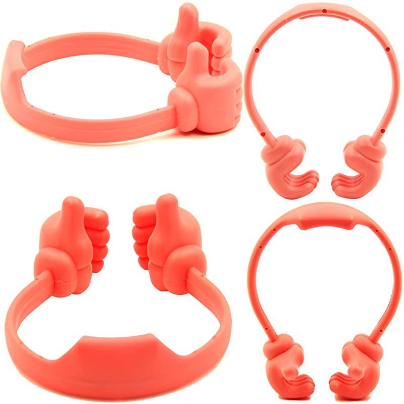 Thumbsup Cell Phone Stand Holder Tablet Stand Cradle for Desk Desktop Smartphone Cellphone Mobile Phone Tablets Universal Adjustable Flexible Pink