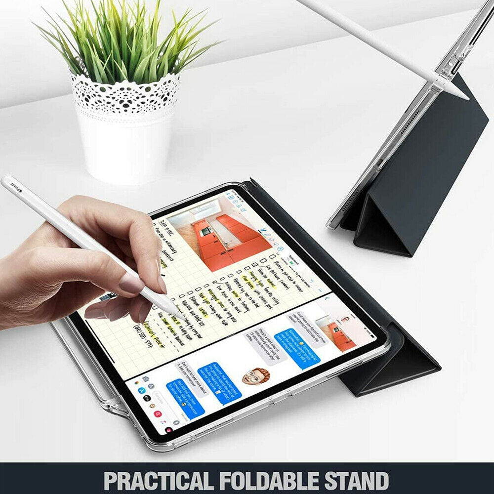 For iPad Pro 12.9" 4th Gen 2020/12.9" 3rd Gen 2018 Stand Smart Tablet Case Cover/Dark Blue