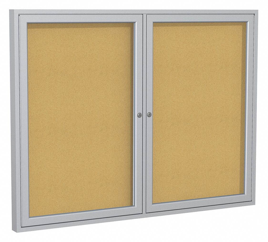 GHENT PA24860K Enclosed Cork Bulletin Board 60x48", 2 Door