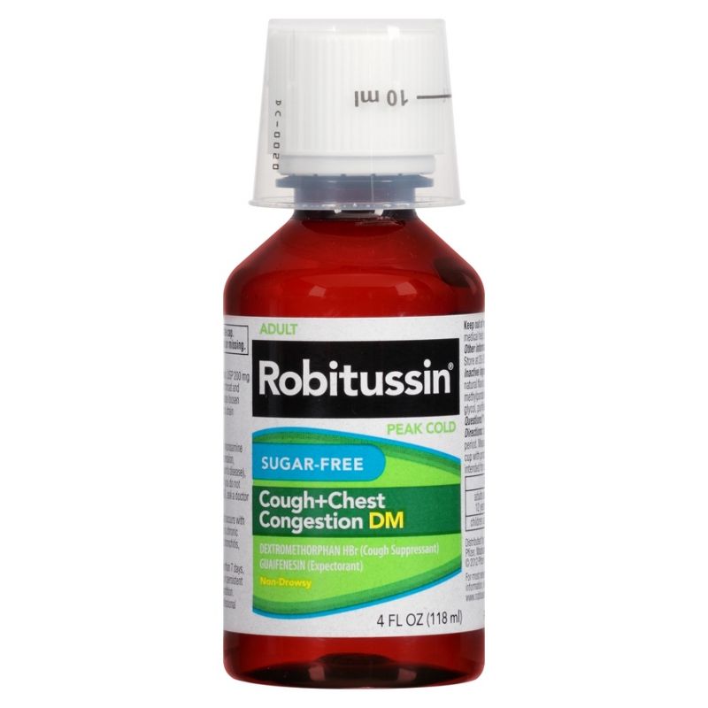 Robitussin Sugar-Free Cough + Chest Congestion DM Liquid - 4 fl oz