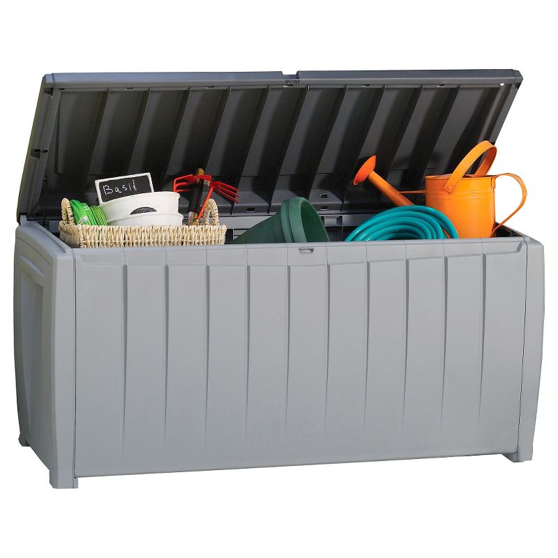 Novel 90 Gallon Outdoor Storage Box - Gray/Black - Keter