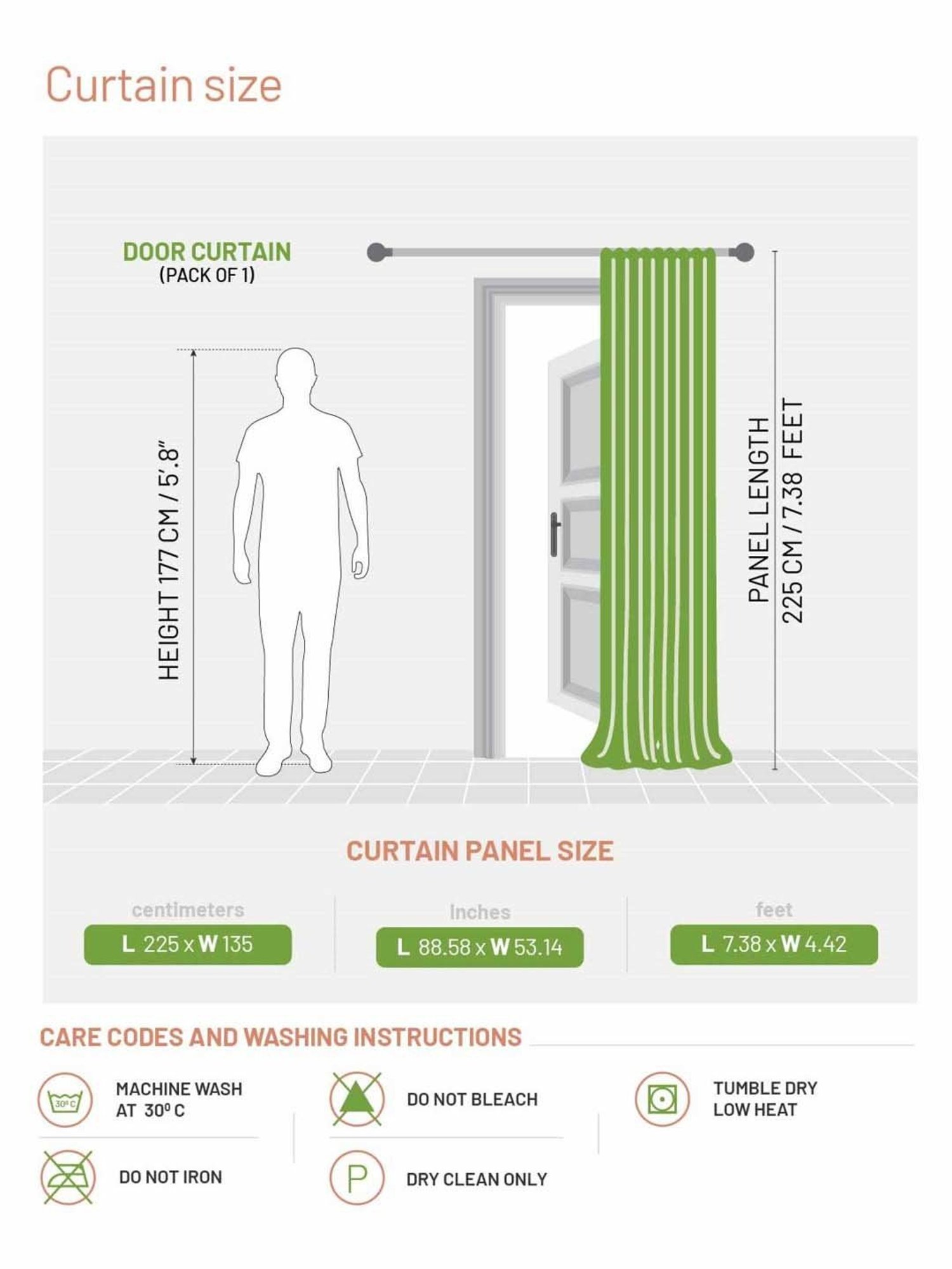 Swayam Cream & Blue Printed Faux Silk Door Curtains - Set of 2