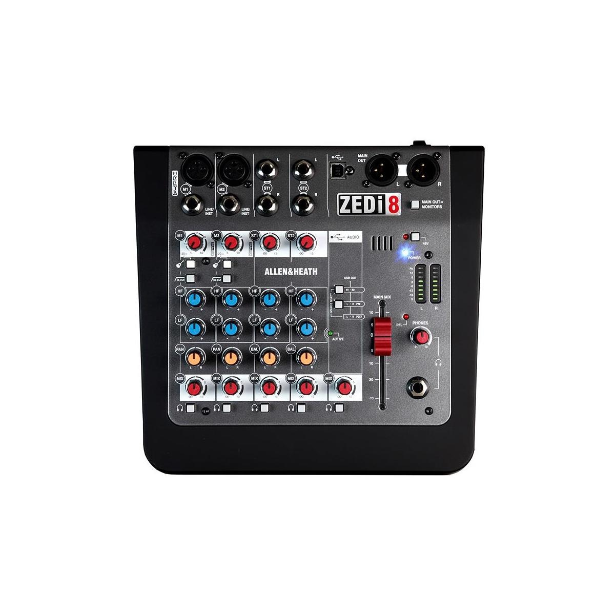 Allen & Heath ZEDi-8 8 Channel Hybrid Compact Mixer with USB Interface #AHZEDI8