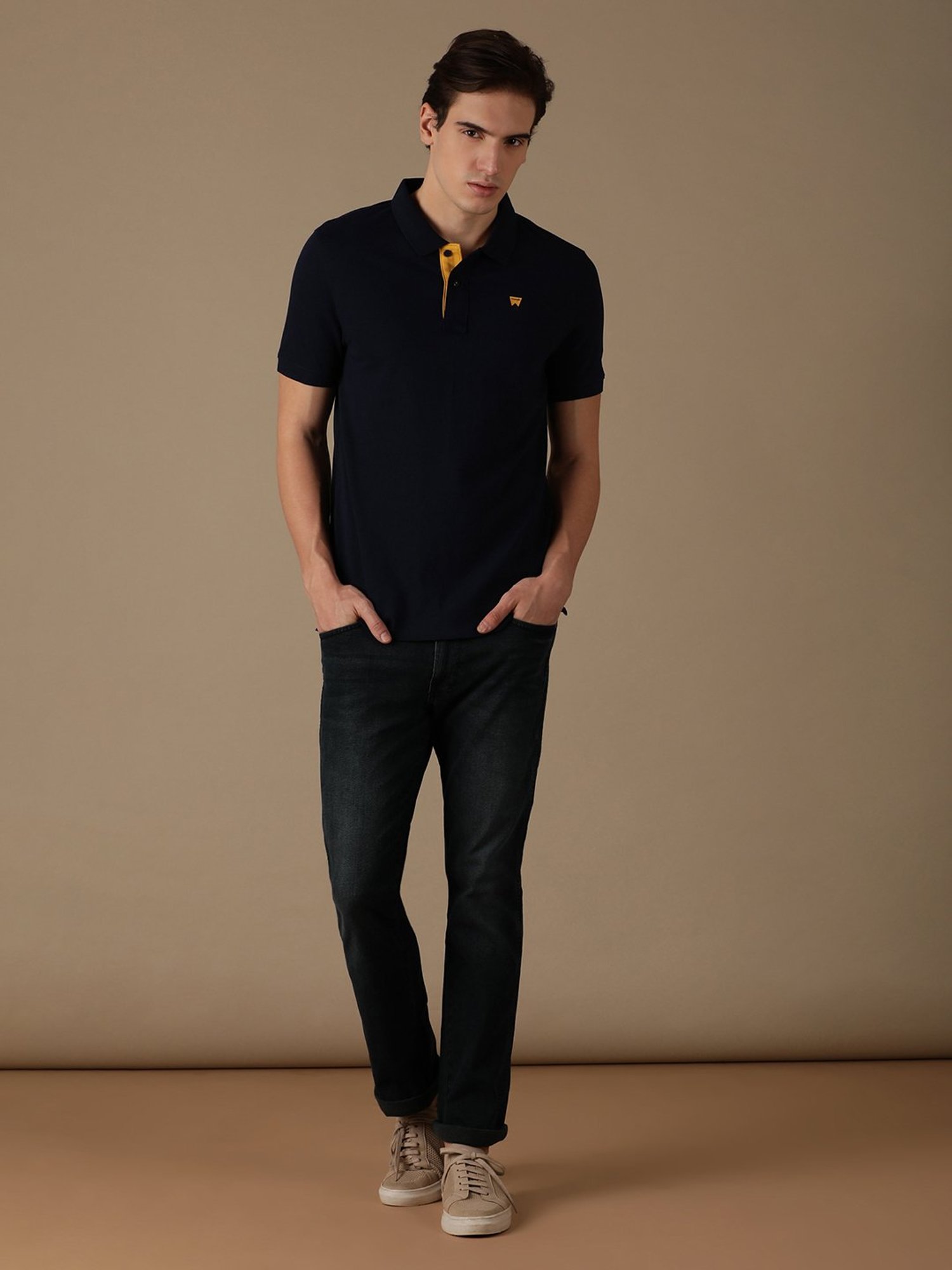 Wrangler Navy Regular Fit Polo T-Shirt