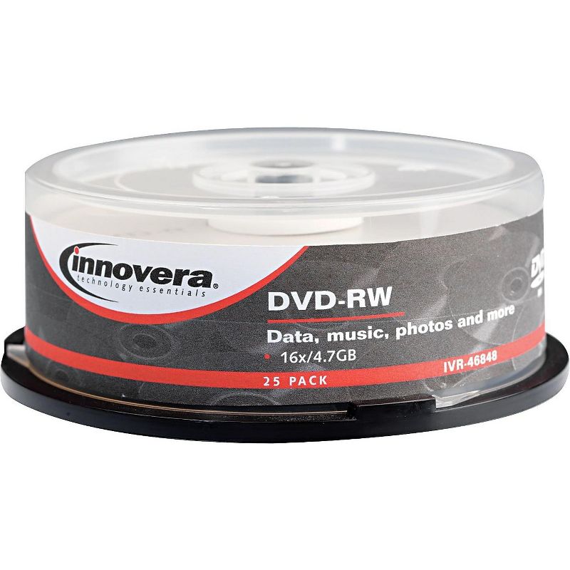 Innovera DVD-RW Discs 4.7GB 4x Spindle Silver 25/Pack 46848