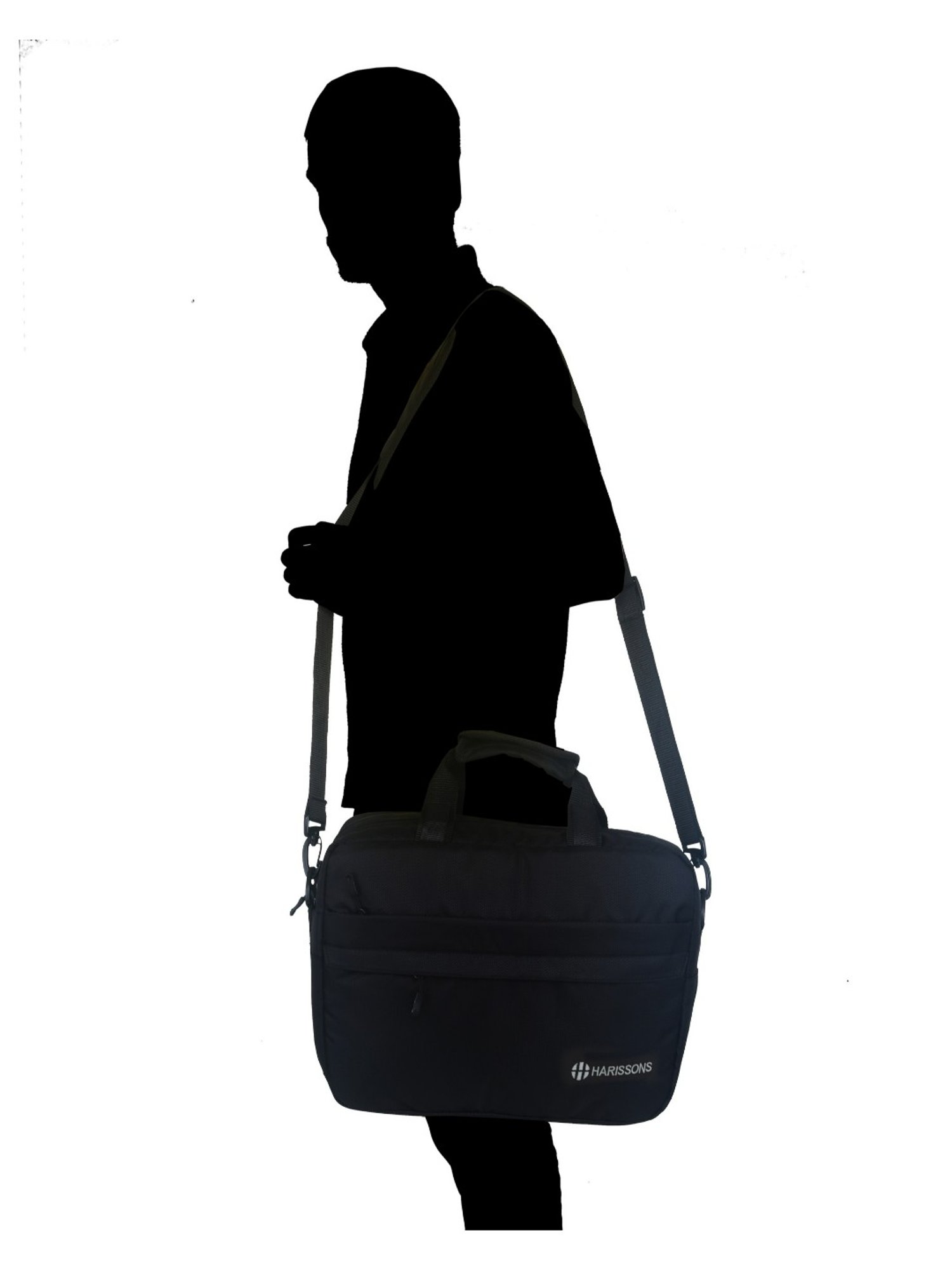 Harissons Jaunty Sling Dx 15.6 Inches Black Medium Laptop Messenger Bag