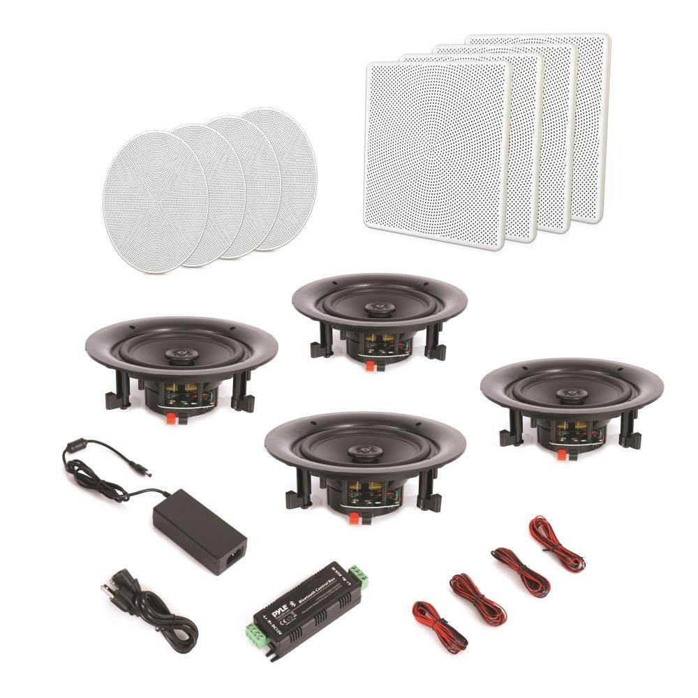 Pyle Audio 8 Inch 2 Way 250W Flush Mount Bluetooth Ceiling Wall Speakers, 4 Pack
