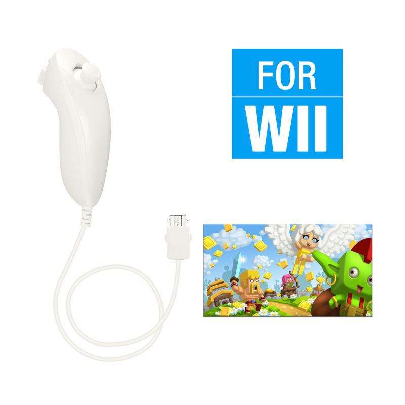 FirstPower Wii Nunchuck Controller,Nunchuck Joystick Gamepad Controller for Wii/Wii U Console (White)
