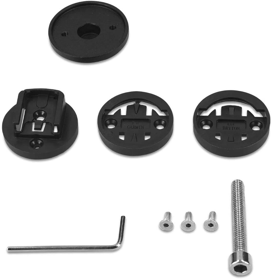 kwmobile 1x Bicycle Mount Compatible with Garmin Edge/Bryton Rider/CatEye - Set of 1 Top Cap Mounts for Bike GPS Navigation