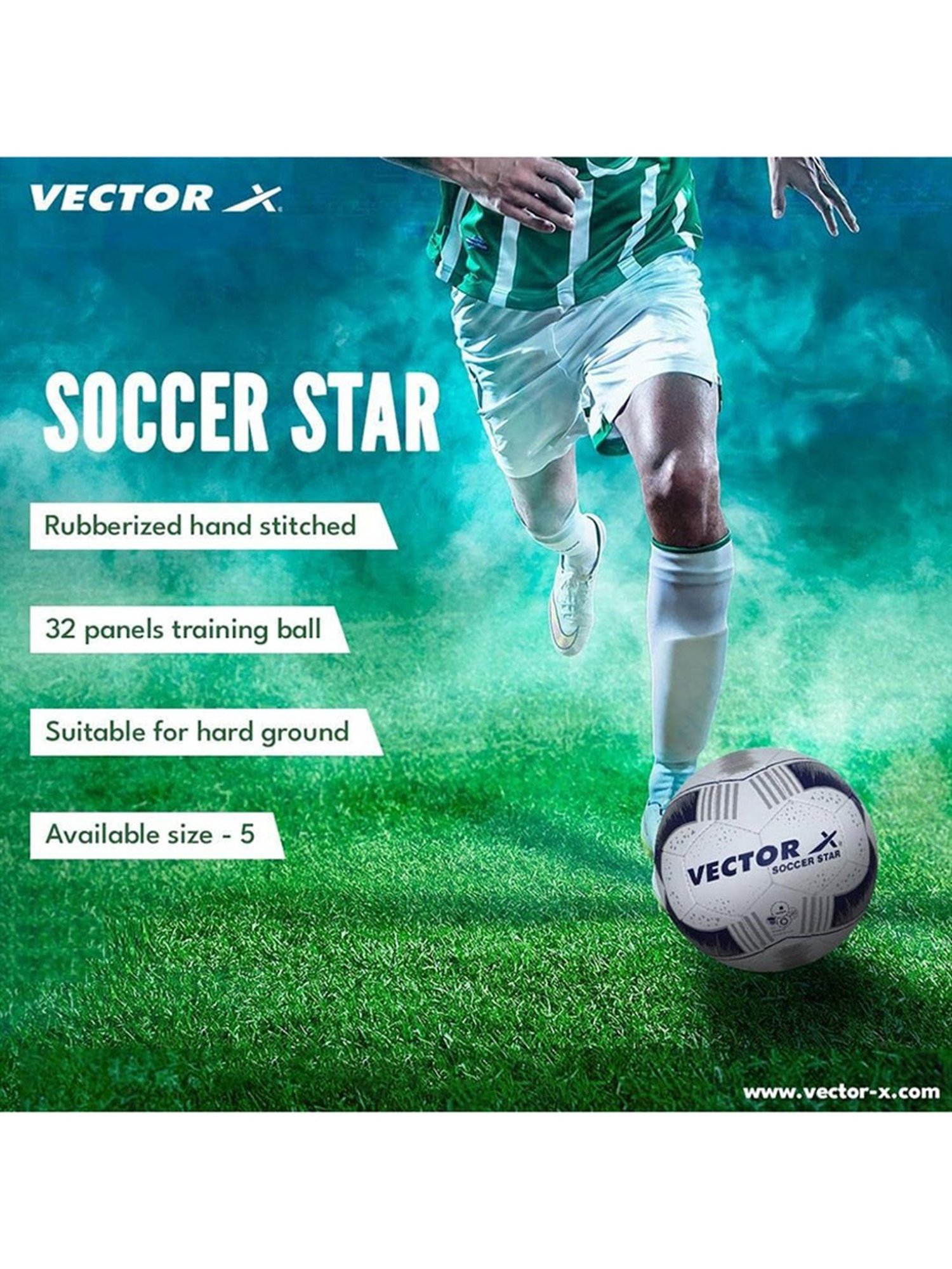Vector X SOCCER STAR Football (White & Blue) Size - 5