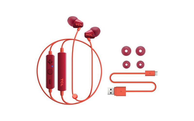 TCL Sunset Orange Wireless In-ear Bluetooth Headphones with Mic - SOCL100BTOR - Stereo - Wireless - Bluetooth - 32.8 ft - 16 Ohm - 10 Hz - 22 kHz