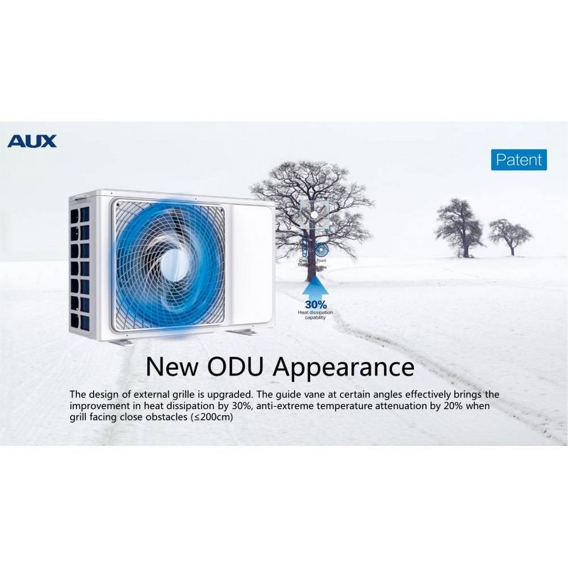 AUX 12000 BTU Ductless 17 SEER 115V 1 Ton 25' Line Set Wall Mount Mini Split Air Conditioner with Heat Pump