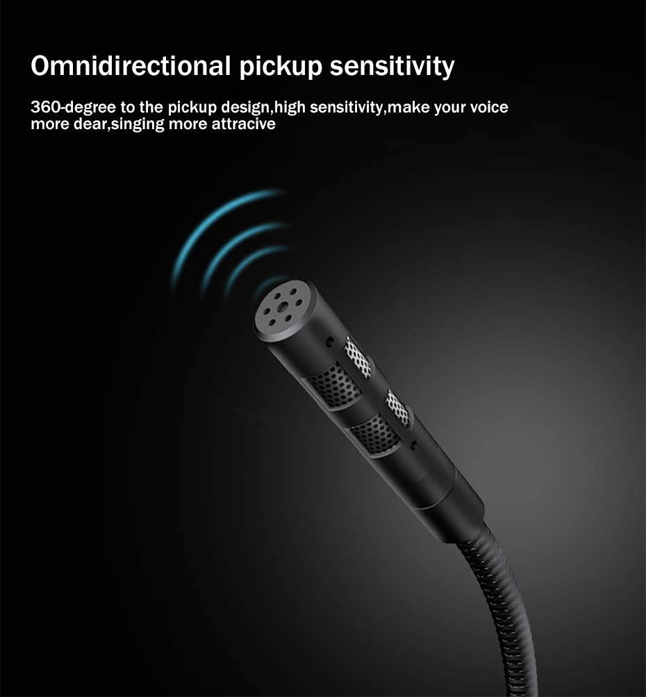 Karaoke Professional Microphone for Computer HD Studio Noise Cancelling USB 3.5mm Microphone Condenser For Recording Vocals PC