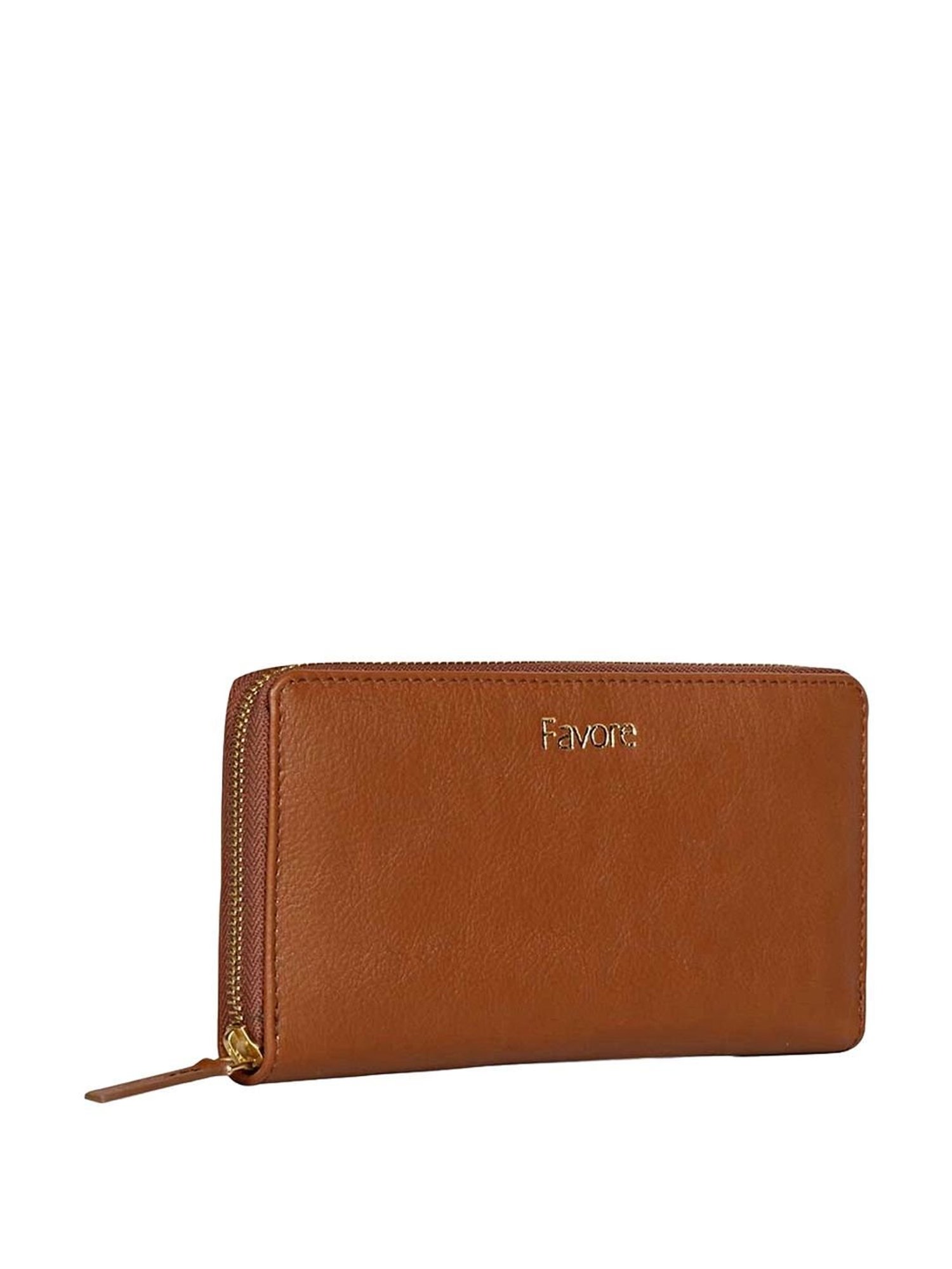Saint G Brown Solid Zip Around Wallet for women