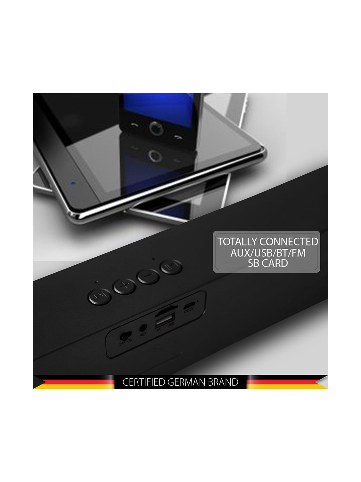 Portronics Decibel 24 | 10W Bluetooth Soundbar Speaker With In Built Mic (Black)