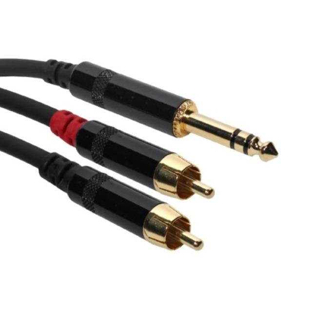 SuperFlex GOLD Y Patch Cable, (2) RCA to TRS - 10' Length