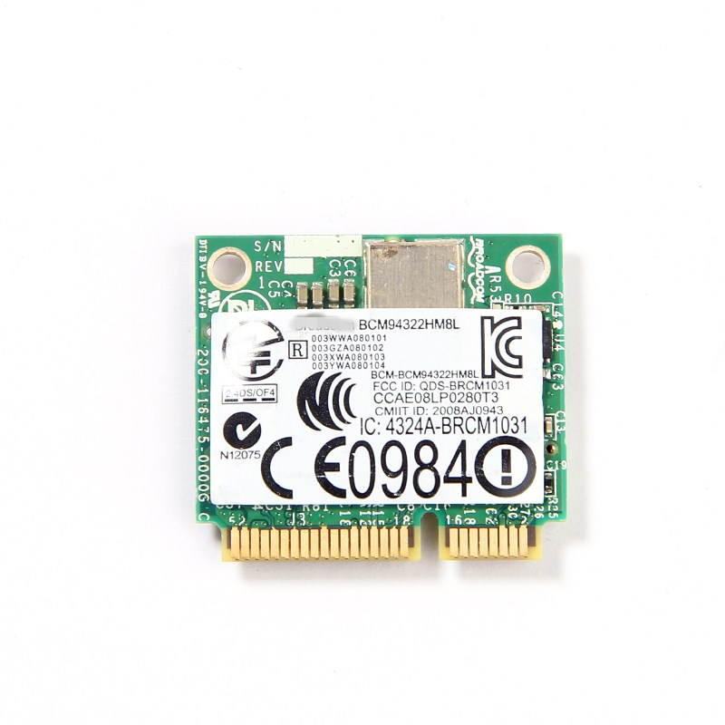 DW1510 BCM4322 BG Half-Size PCI-E Wireless Card 802.11ABGN BCM94322HM8L Dual-Brand WIFI Card Support MAC OS X system Hackintosh not for IBM/Lenovo/Thinkpad and HP