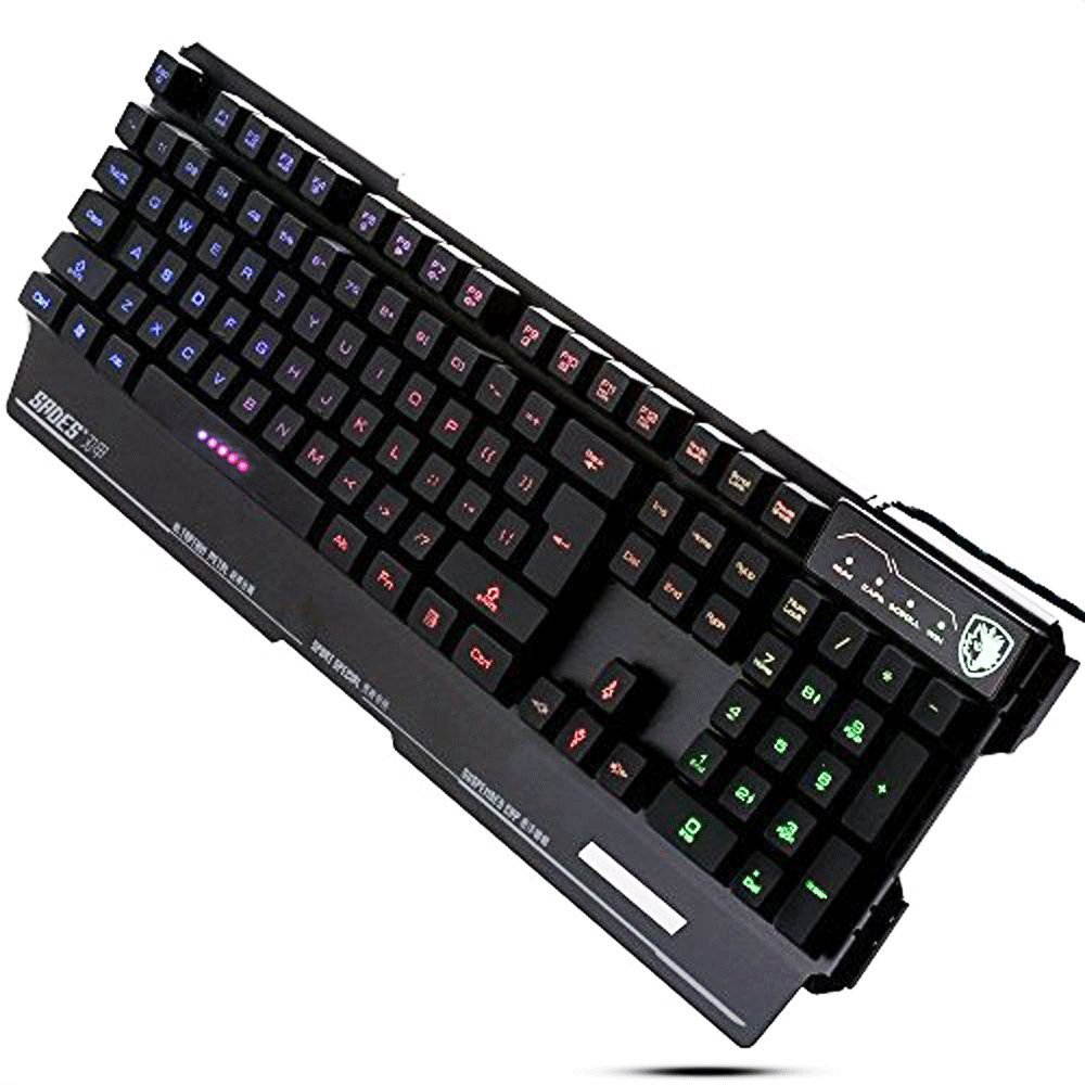 SADES Anivia K8 Gaming Keyboards Blademail Wired USB Keyboards for Pc/Mac gamers, 19 non-conflict keys, 7 colors Backlit, Metal Material