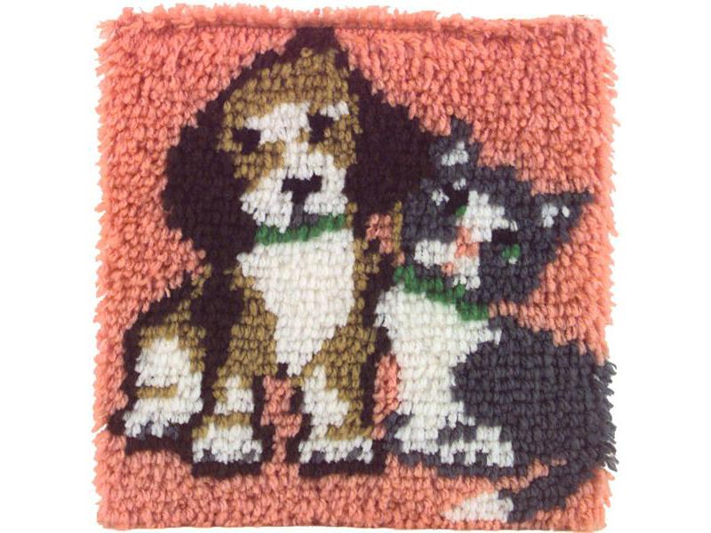 Wonderart Latch Hook Kit 12"X12"-Best Friends