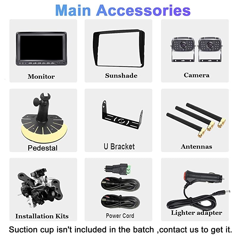 F07 HD 1080P Digital Wireless Rear View 2 Cameras for RVsTrailersBusMotorhome5th WheelsCampers with 7 DVR Monitor HighSpeed Observation System Super Night Vision IP69 Waterproof