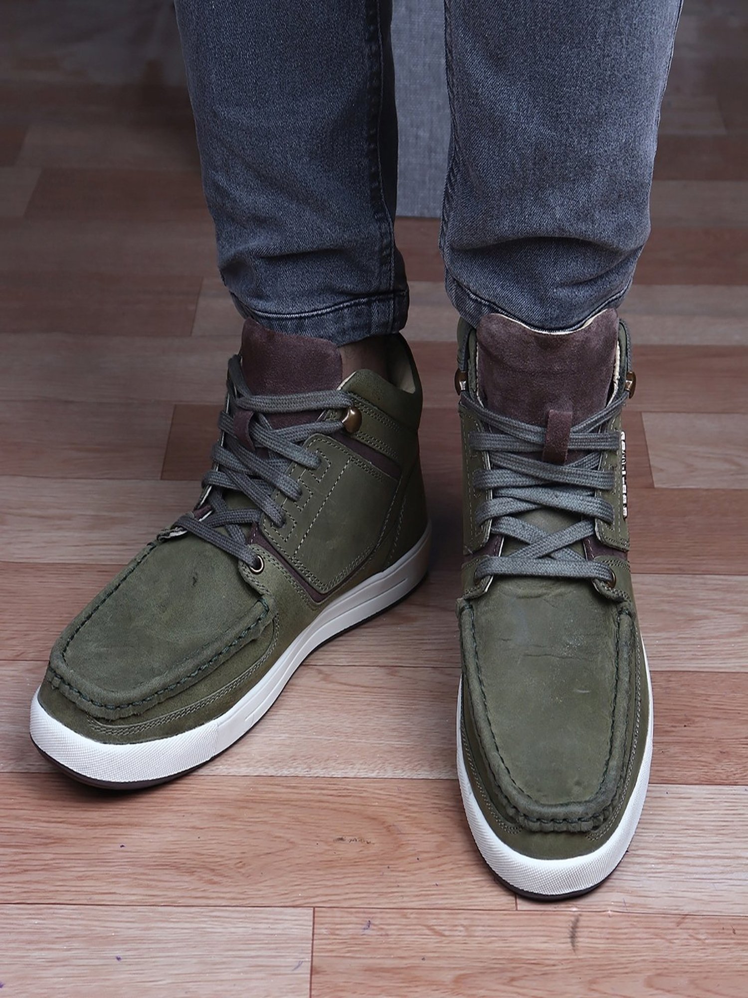 Red Chief Men's Olive Derby Boots