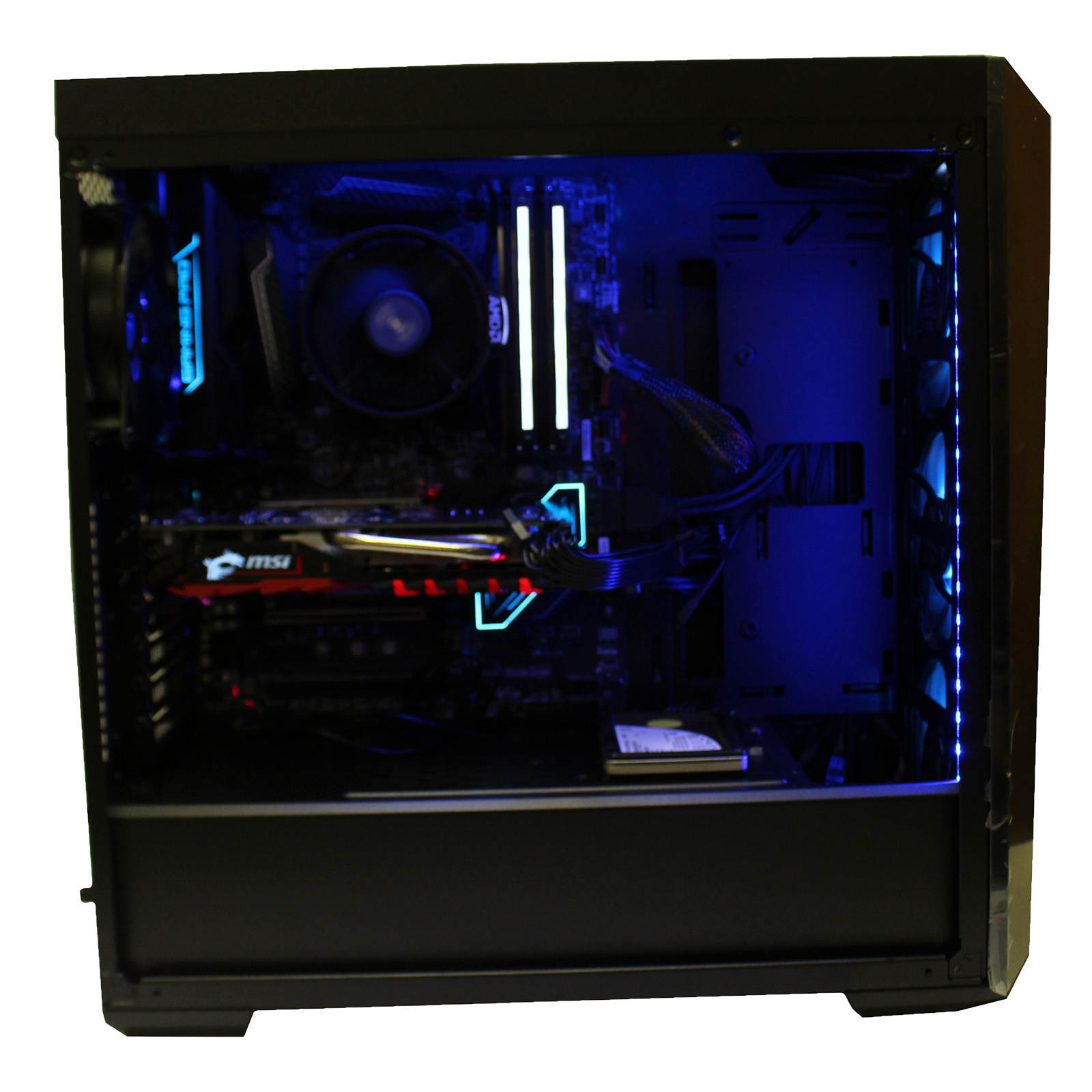 Custom PRC RGB CM Ryzen Gaming PC AMD Ryzen 5 3600 3.6GHz 6-Core 16GB DDR4 256GB m.2 SSD 1TB HD GeForce RTX 2060 Super 8GB GDDR6 1300 Mbps 802.11ac WiFi LG External DVDRW Windows 10 Pro