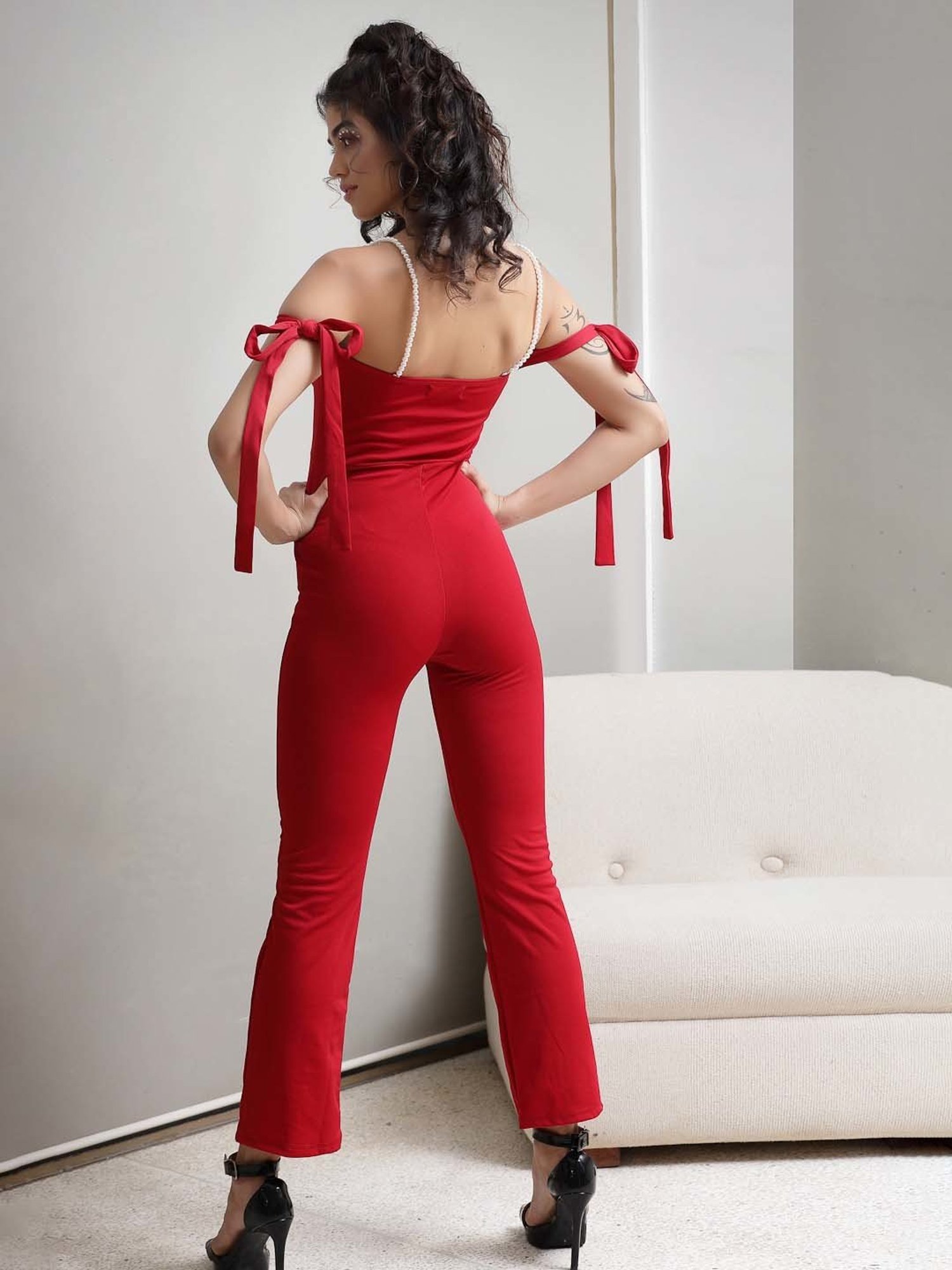 Belle Fille Black Floral Print Jumpsuit