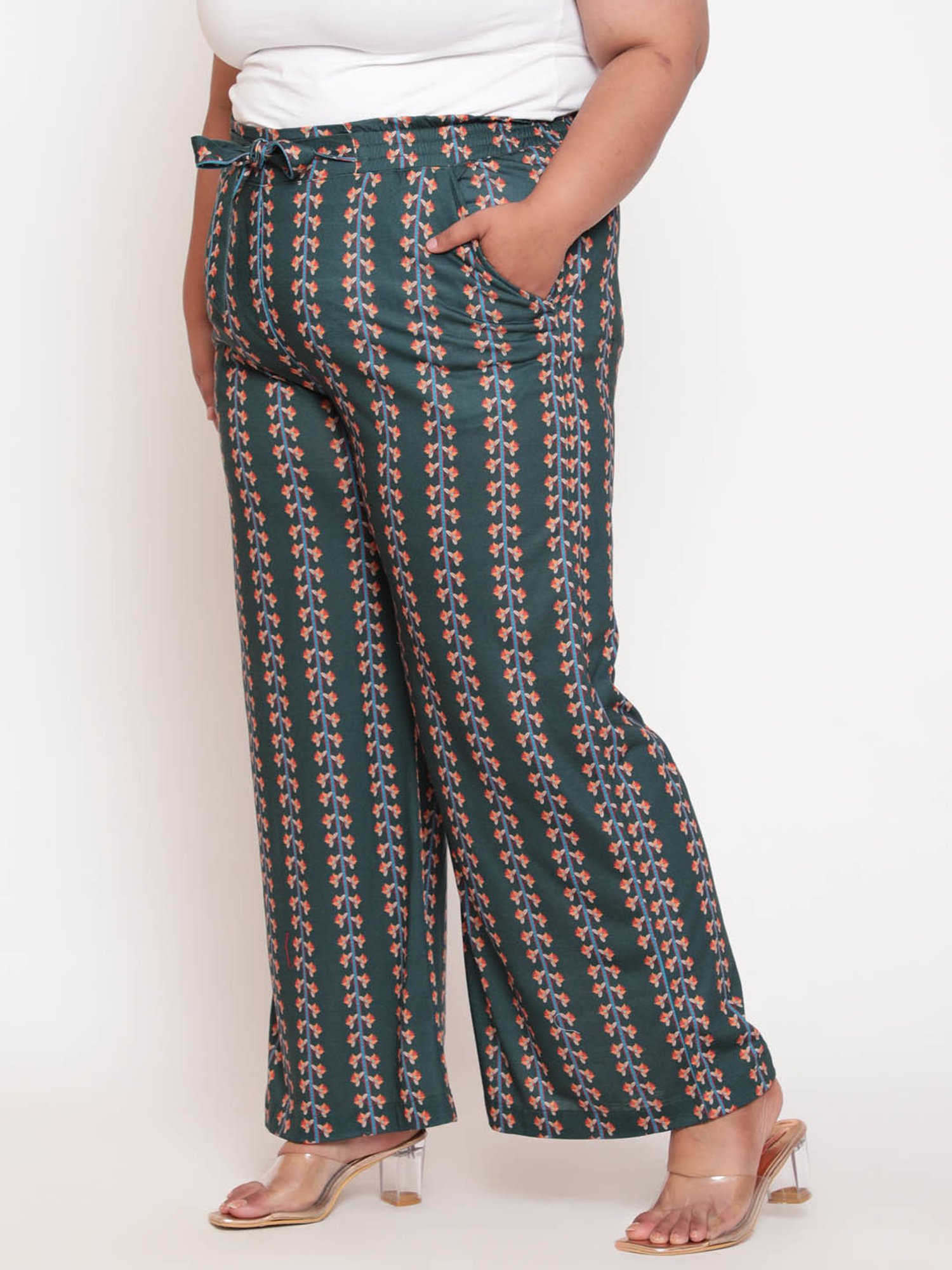 Amydus Green Printed Palazzos