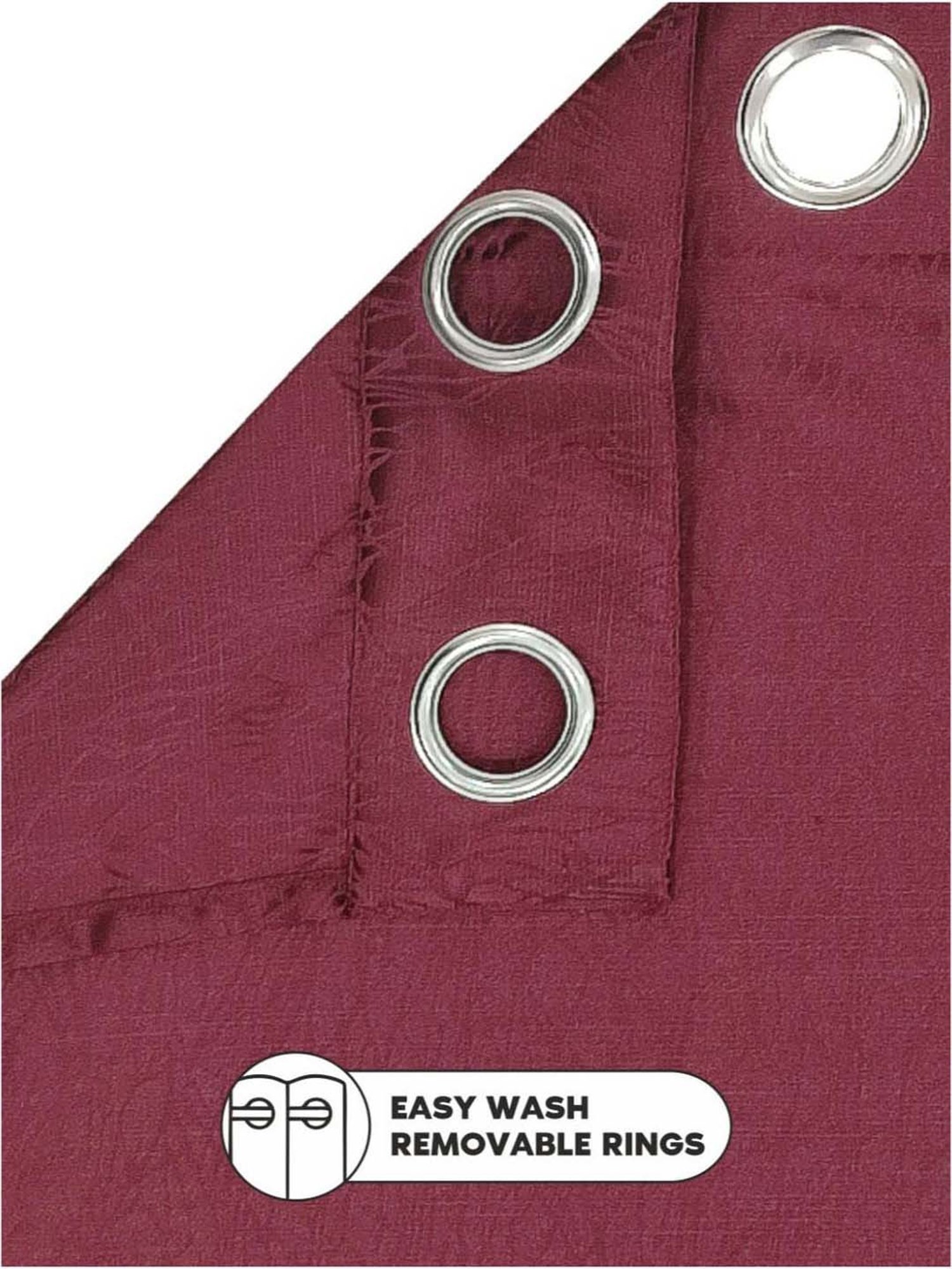 Bianca D`ROMANIO Maroon Faux Silk 5 Ft. Window Curtain