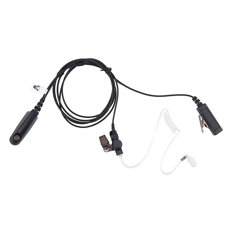 Earpiece Compatible with Motorola HT750 GP328 Walkie Talkie with PTT MIC and Acoustic Tube Two Way Radio Surveillance Survalliance Headset Security Law Enforcement