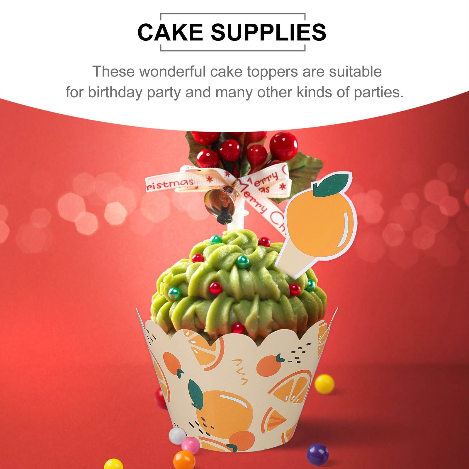 24 Sets Durable Practical  Decorative Cake Decorations Cake Toppers for Cake Cupcake Muffin