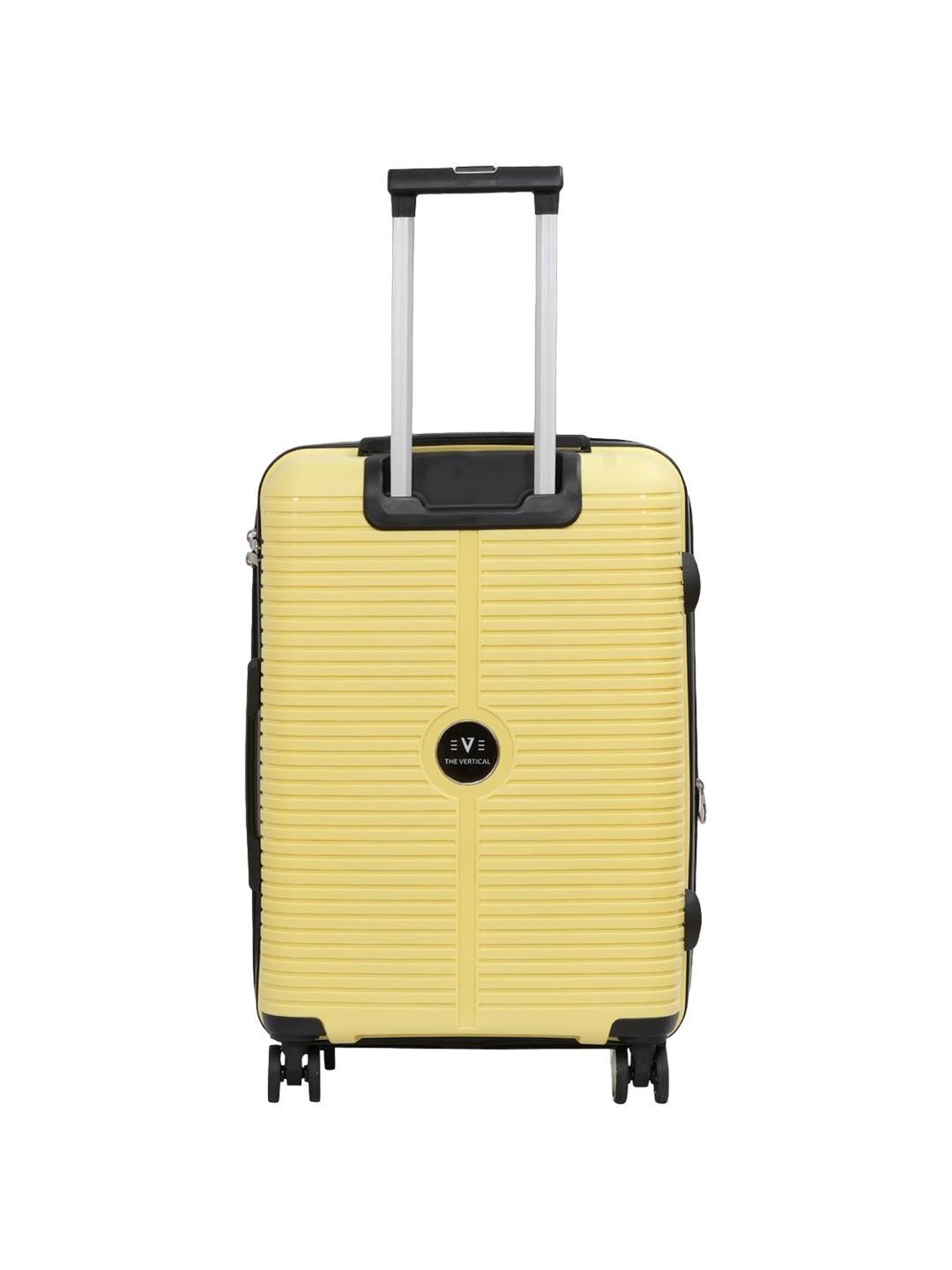 The Vertical Stellar Yellow Wheels 8 Medium Hard Cabin Trolley Bag