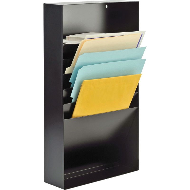 MMF Five-Compartment Desk Drawer Stationery Holder Steel 21" Dept Black 2712SBK