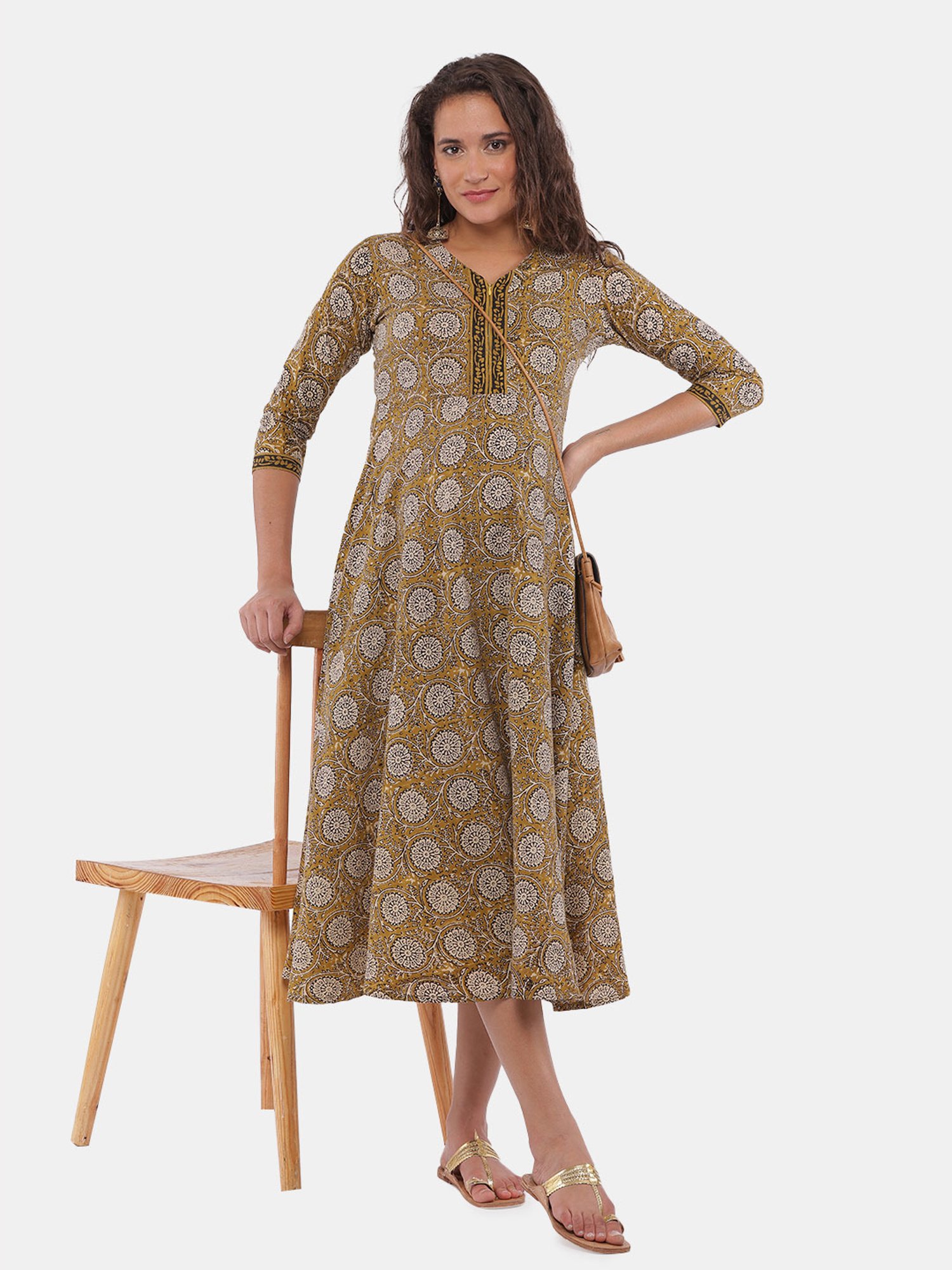 The Mom Store Olive Printed Maternity Dress
