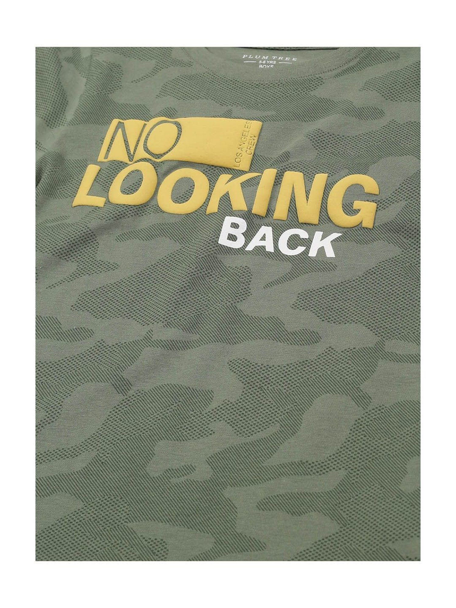 Plum Tree Kids Navy & Sage Green Printed T-Shirt (Pack Of 2)