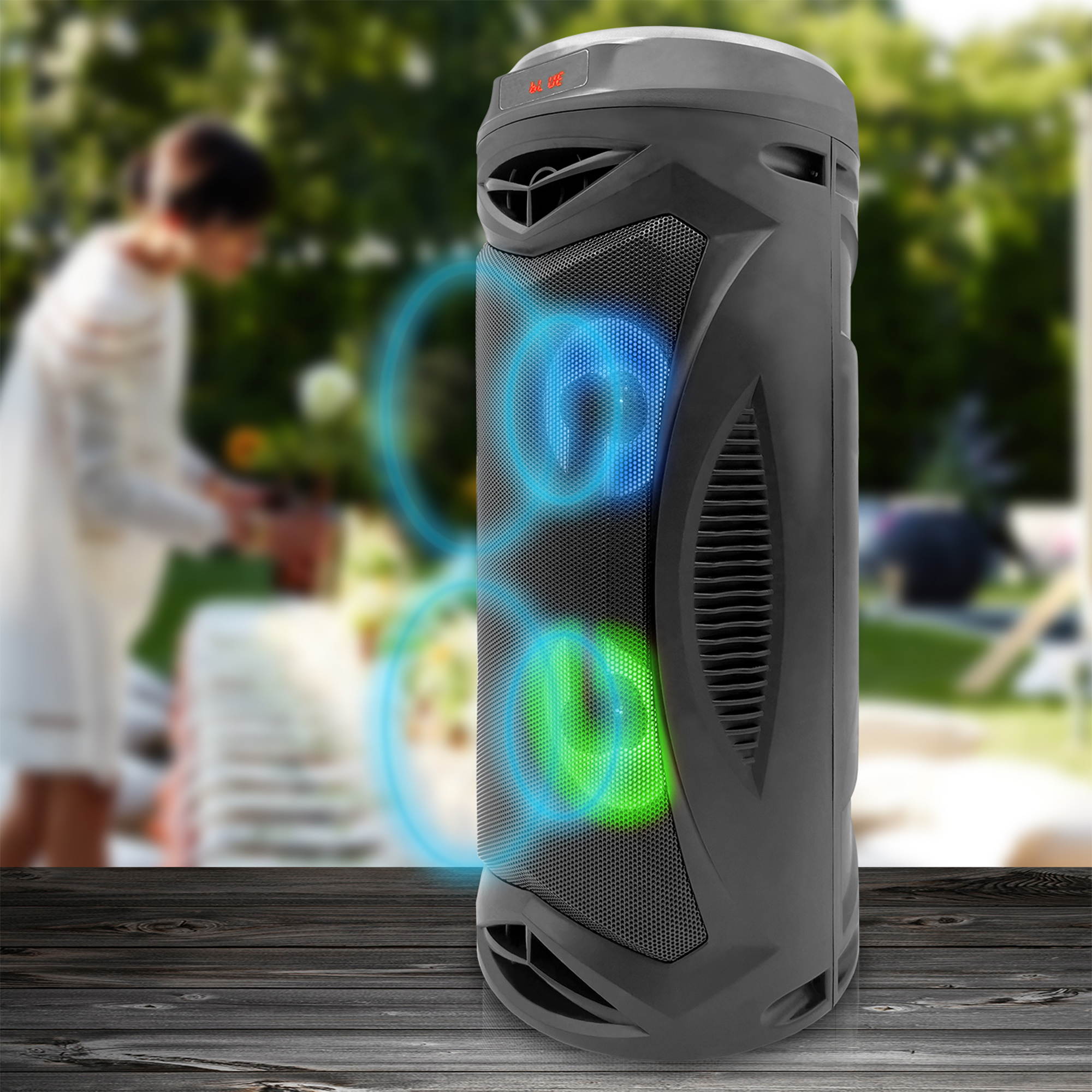 (Qty 2) Technical Pro Portable  Rechargeable Professional Bluetooth Speaker with USB, SD Input, 6H Playtime, Color Changing LED, 2 x 4 Woofer & Dust Proof Enclosure