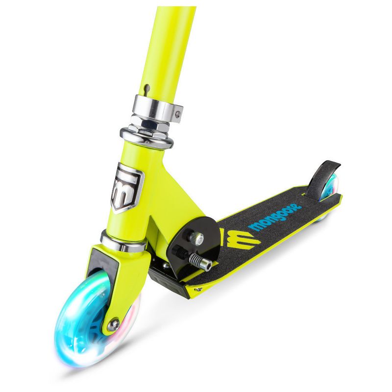 Mongoose Force 1.0 Folding Scooter with Lights - Yellow/Blue
