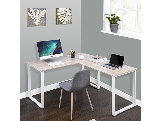 L-Shaped Desk Corner Computer Game Desk PC Laptop Desk Study Desk With CPU Storage Modern Desk With Large Workstation Gaming Desk Home Office Desk,White,GT70