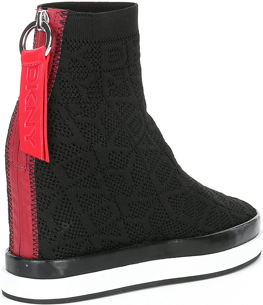 DKNY Sawyer Logo Knit Wedge Sneakers