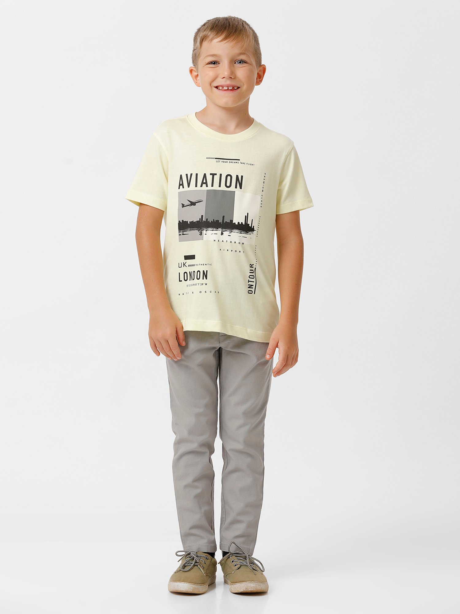 Kate & Oscar Kids Yellow Printed T-Shirt